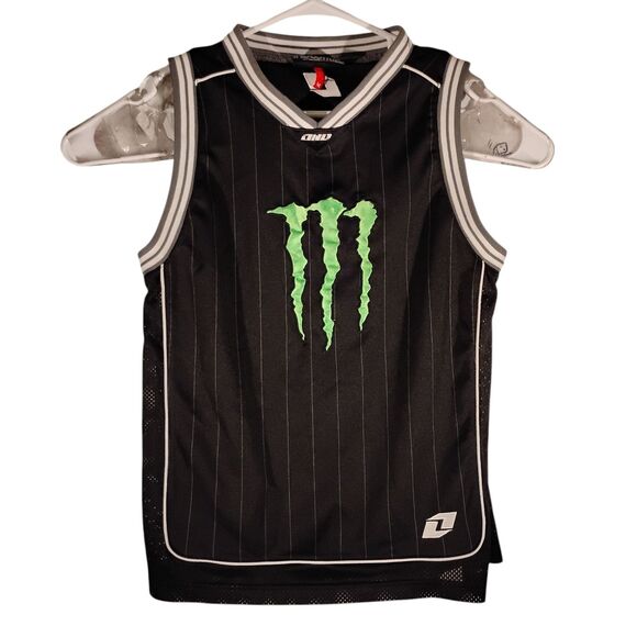 One Motocross First Industries Monster jersey boys M Medium black 01 energy - Picture 1 of 8